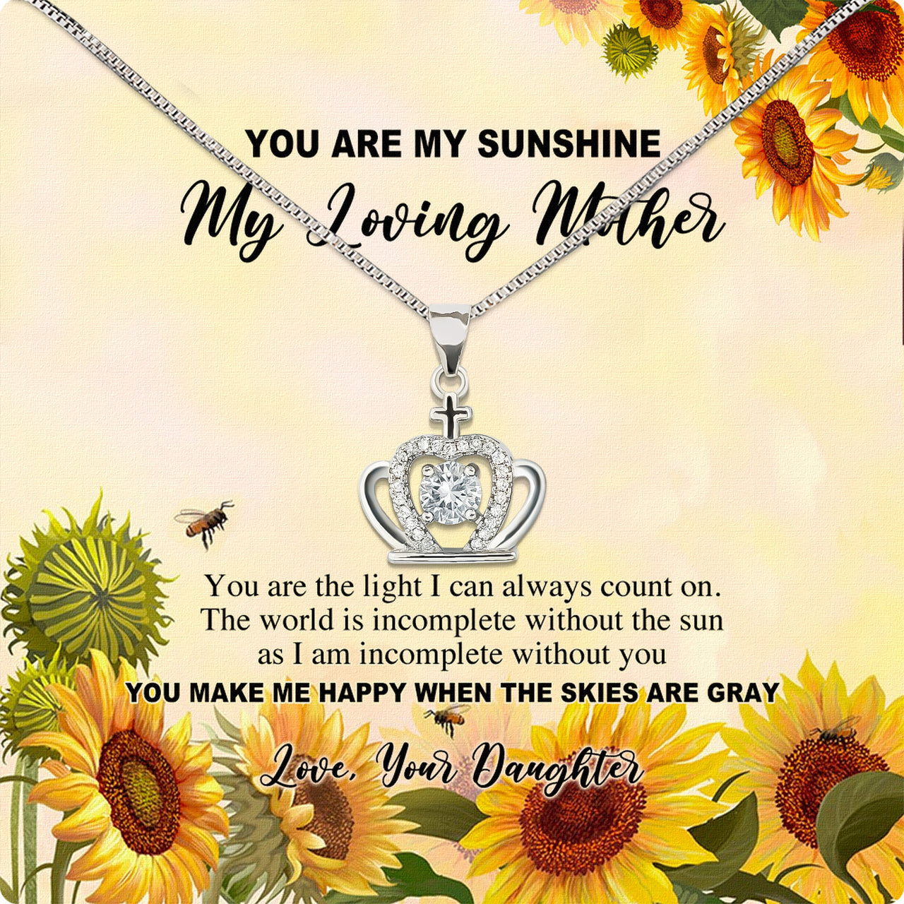 Mom from Daughter Necklace: Wear My Gratitude Close to Your Heart