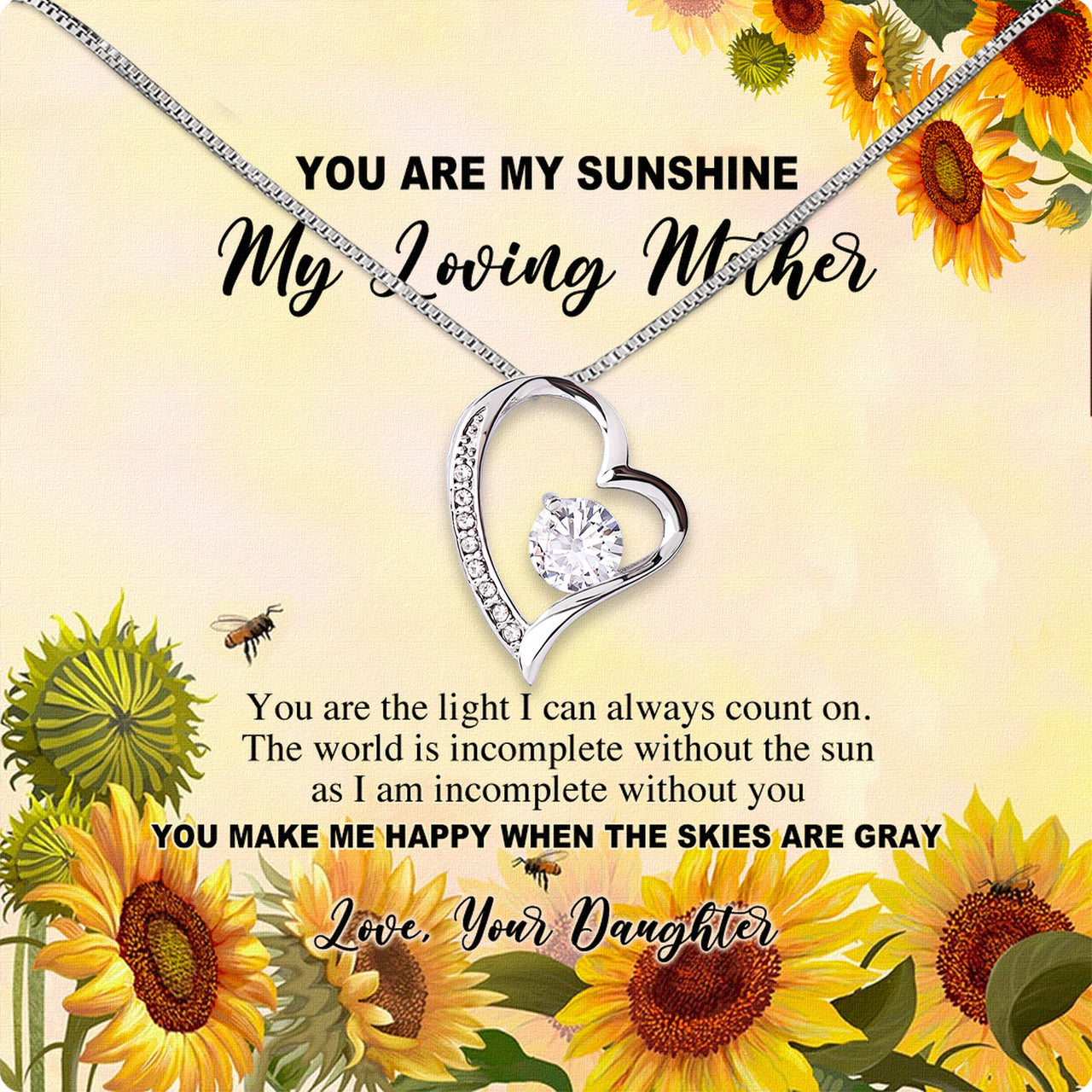 Mom from Daughter Necklace: Wear My Gratitude Close to Your Heart