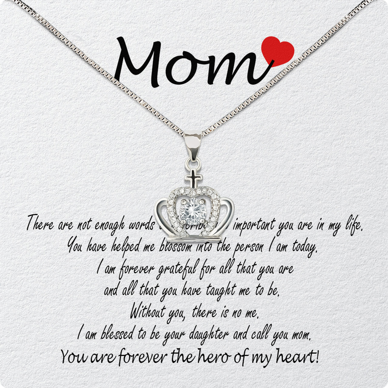 Mom from Daughter Necklace: Wear My Gratitude Close to Your Heart