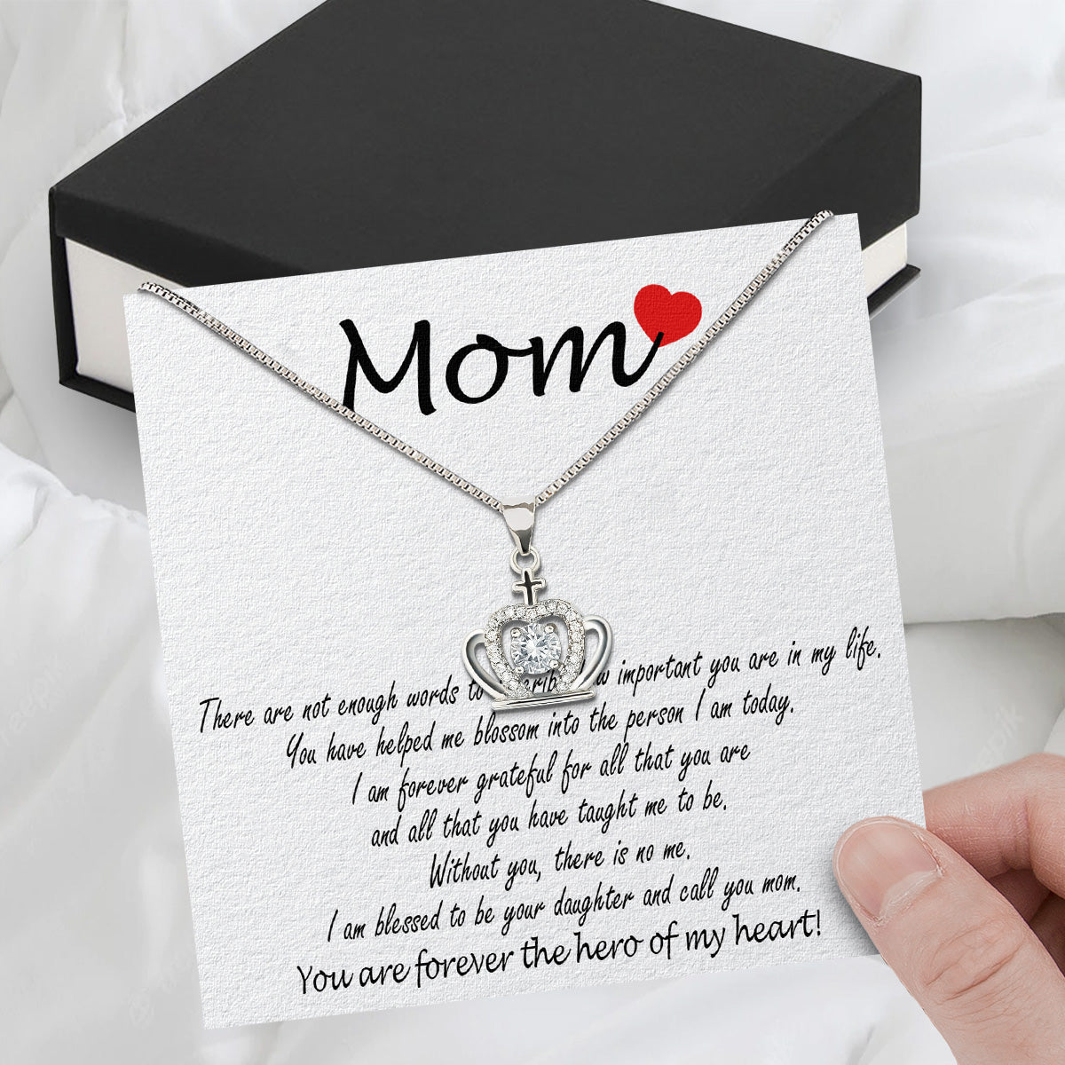 Mom from Daughter Necklace: Wear My Gratitude Close to Your Heart