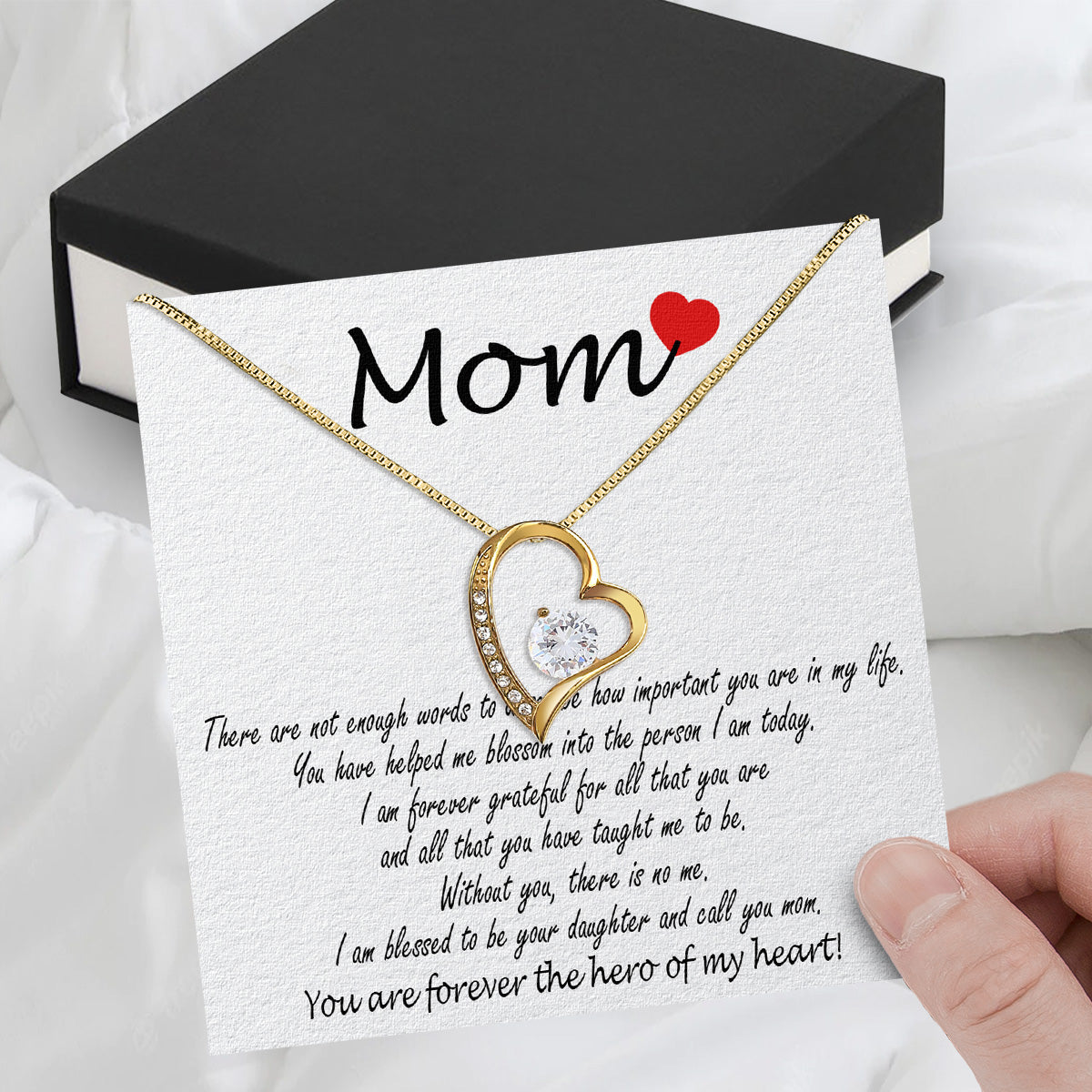 Mom from Daughter Necklace: Wear My Gratitude Close to Your Heart