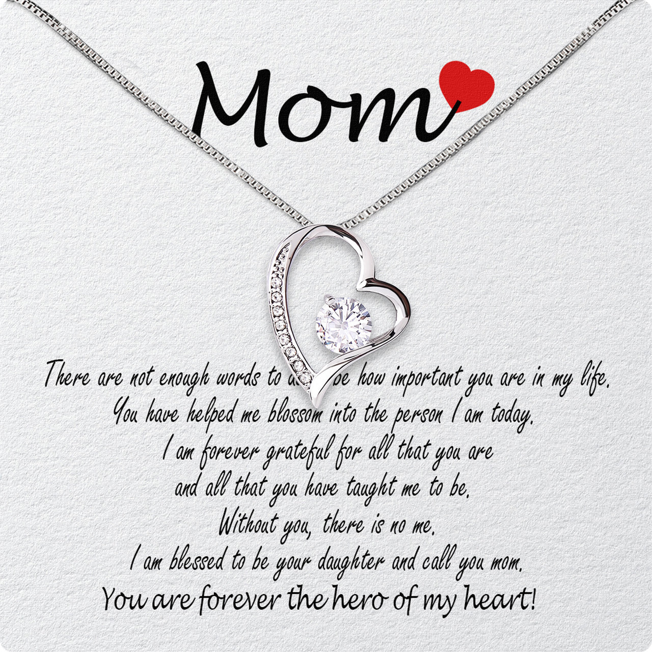 Mom from Daughter Necklace: Wear My Gratitude Close to Your Heart