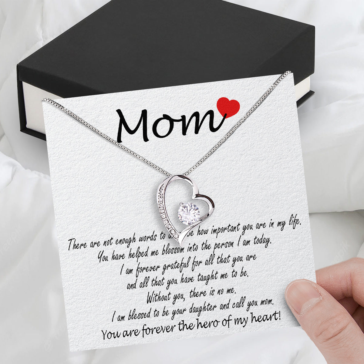 Mom from Daughter Necklace: Wear My Gratitude Close to Your Heart