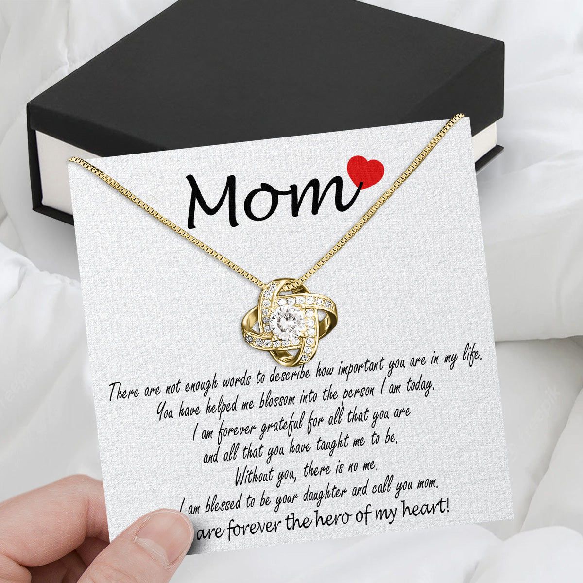 Mom from Daughter Necklace: Wear My Gratitude Close to Your Heart