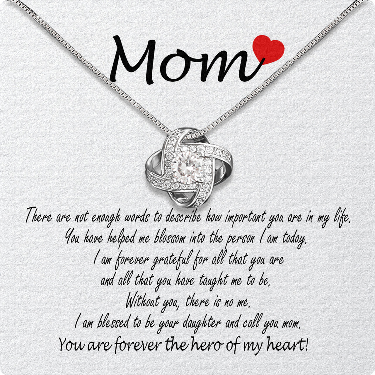 Mom from Daughter Necklace: Wear My Gratitude Close to Your Heart