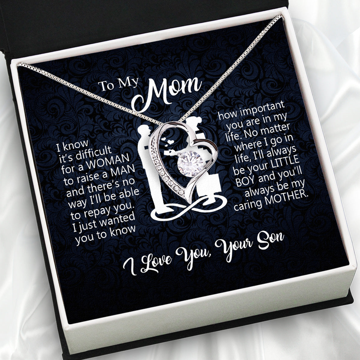 Mom from Son Necklace: Show Her Your Love Never Leaves Her Side