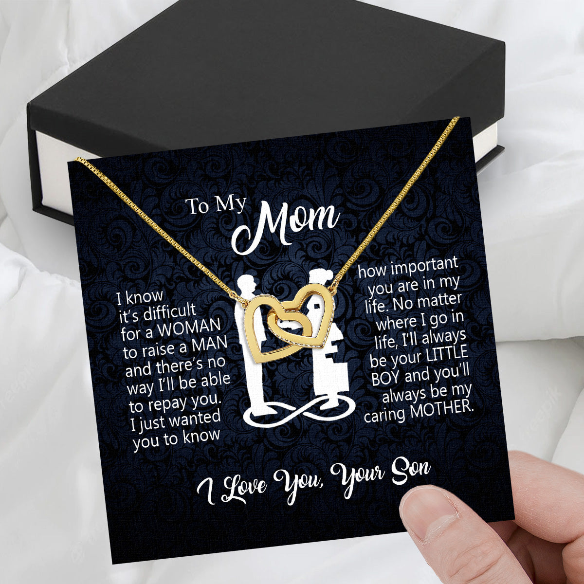 Mom from Son Necklace: Show Her Your Love Never Leaves Her Side