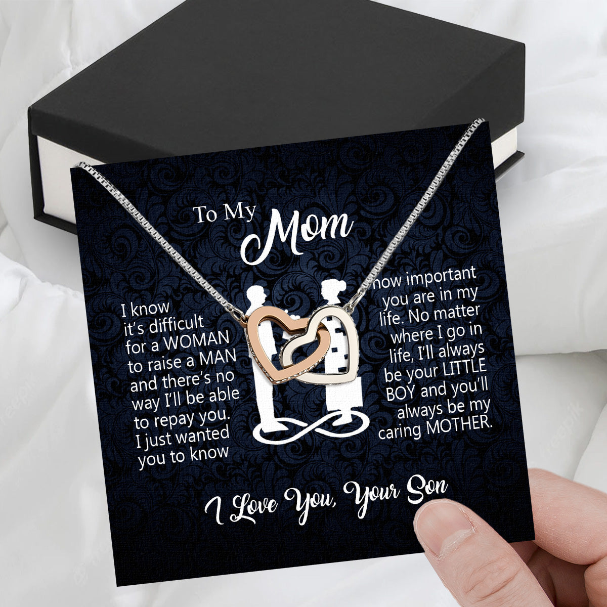 Mom from Son Necklace: Show Her Your Love Never Leaves Her Side