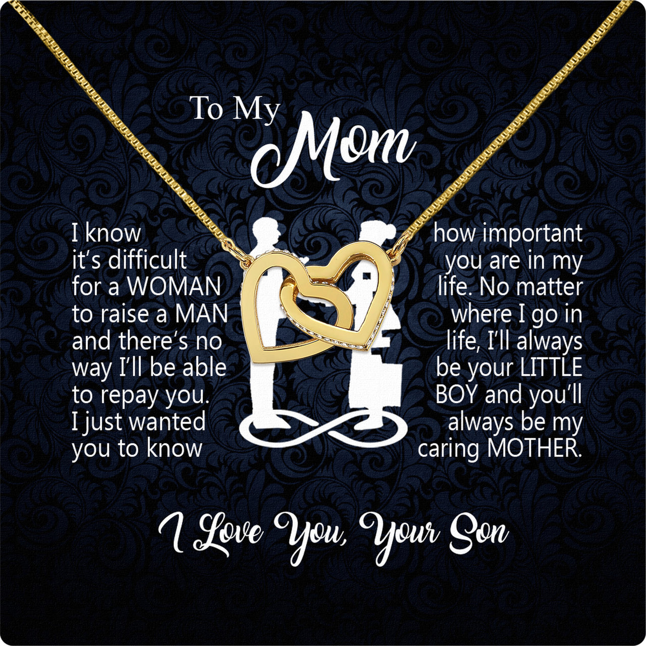 Mom from Son Necklace: Show Her Your Love Never Leaves Her Side