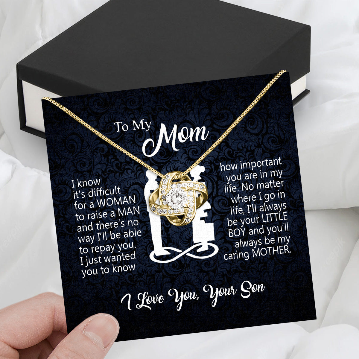 Mom from Son Necklace: Show Her Your Love Never Leaves Her Side