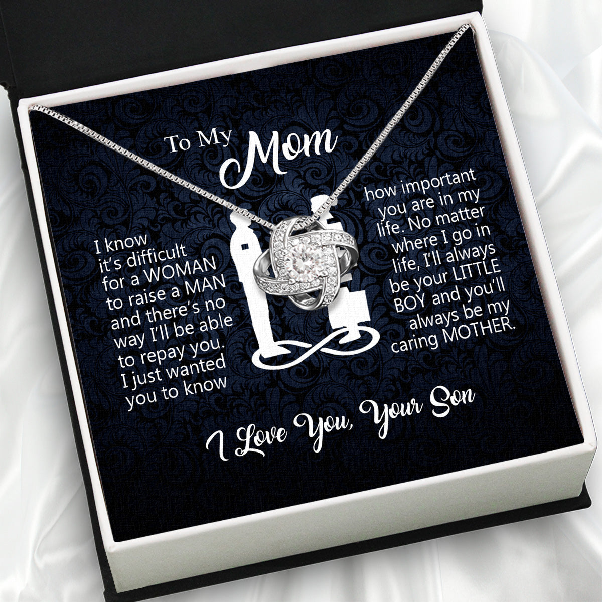 Mom from Son Necklace: Show Her Your Love Never Leaves Her Side