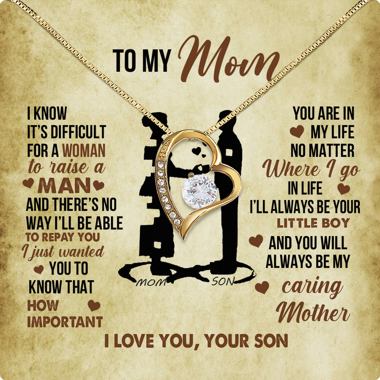 Mom from Son Necklace: Show Her Your Love Never Leaves Her Side