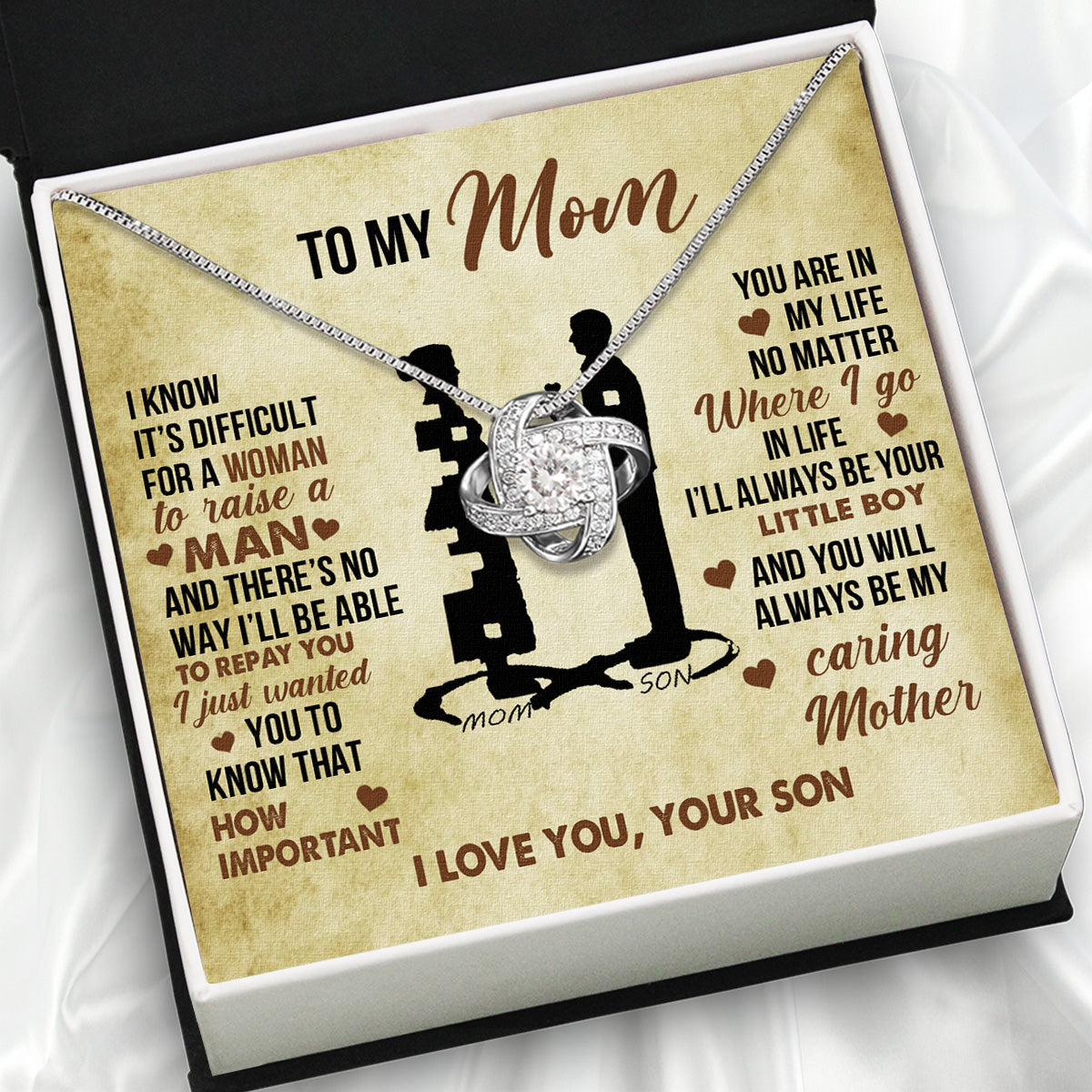 Mom from Son Necklace: Show Her Your Love Never Leaves Her Side