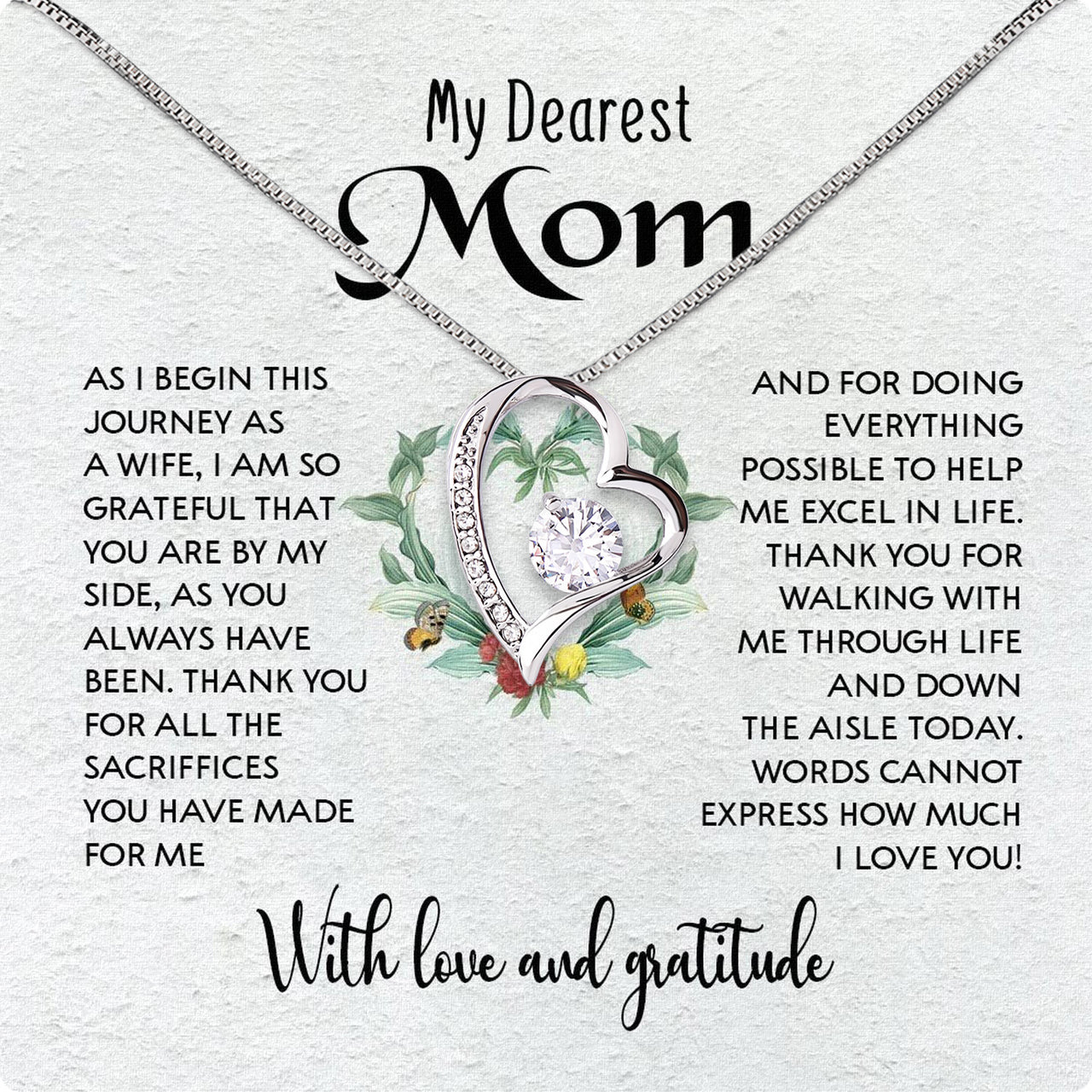 Mom Necklace for Daughter's or Son's Wedding: A Timeless Gift of Love and Gratitude