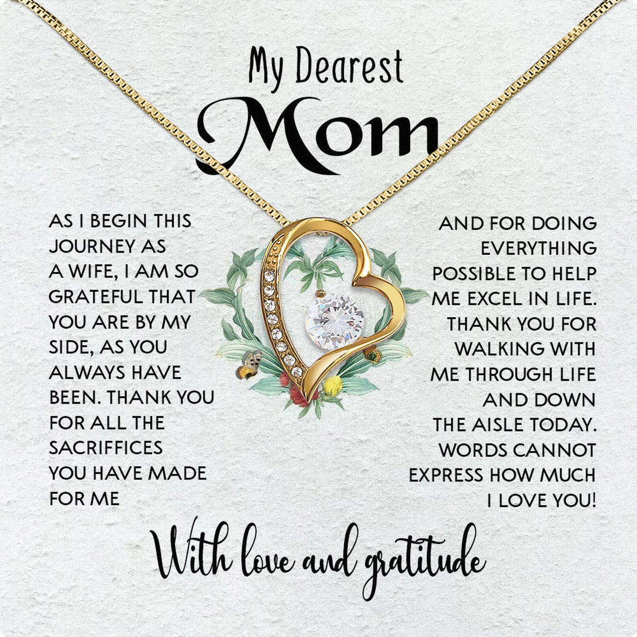 Mom Necklace for Daughter's or Son's Wedding: A Timeless Gift of Love and Gratitude