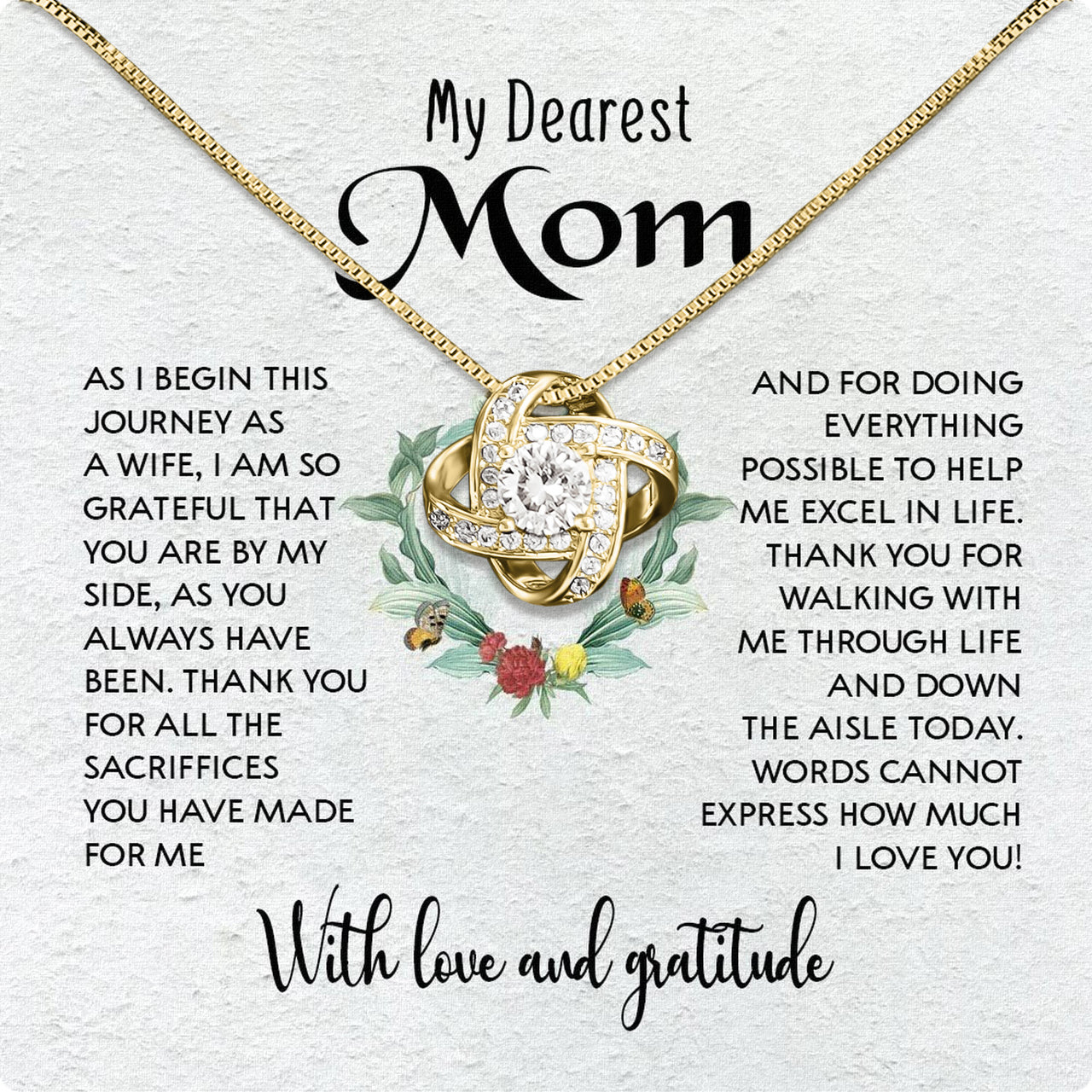 Mom Necklace for Daughter's or Son's Wedding: A Timeless Gift of Love and Gratitude