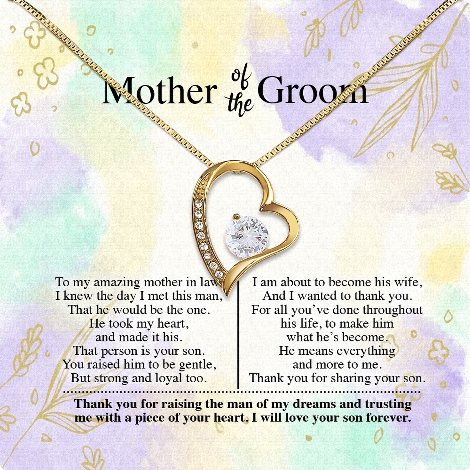 Necklace Gift For Mother Of Bride From Bride