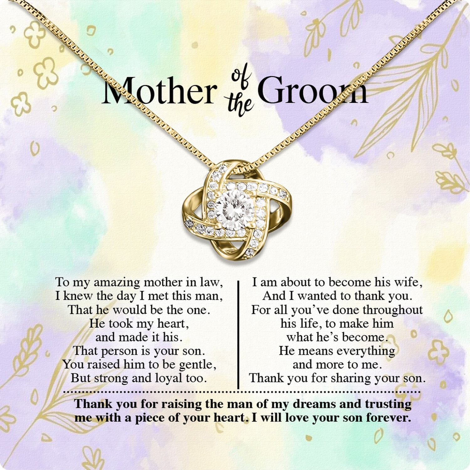 Necklace Gift For Mother Of Bride From Bride