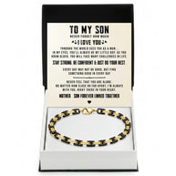 To My Son Bracelet With Heartfelt Message - Byzantine Chain Bracelet For Men - Believe In Yourself
