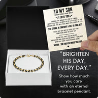 To My Son Bracelet With Heartfelt Message - Byzantine Chain Bracelet For Men - Believe In Yourself
