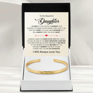 To My Daughter With Heartfelt Message - Engraved Cuff Bangle For Daughter - Pages Of My Life