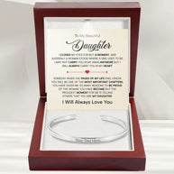 To My Daughter With Heartfelt Message - Engraved Cuff Bangle For Daughter - Pages Of My Life