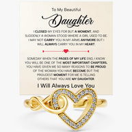 To My Daughter Ring Infinity Hearts With Heartfelt Message - Unique Jewelry For Daughter - Pages Of My Life