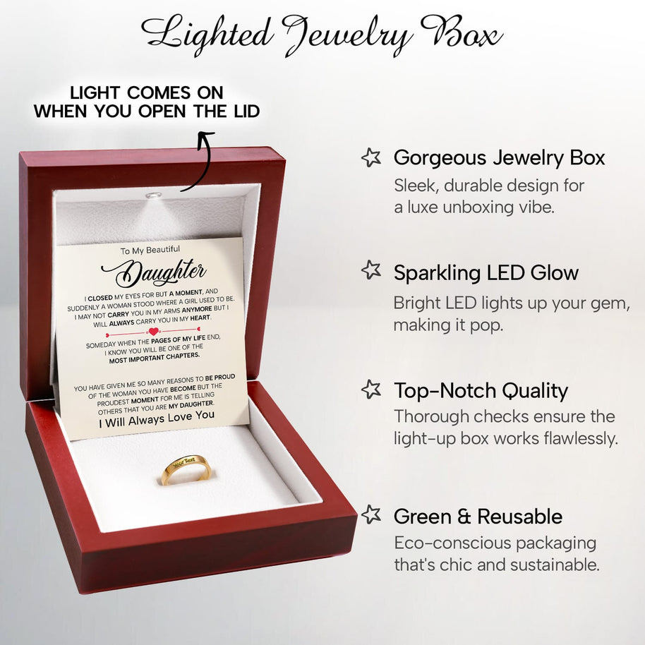 To My Daughter With Heartfelt Message - Engraved Ring For Daughter - Pages Of My Life