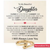 To My Daughter With Heartfelt Message - Engraved Hug Ring For Daughter -  Pages Of My Life