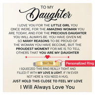 To My Daughter With Heartfelt Message - Engraved Ring For Daughter - Precious Daughter