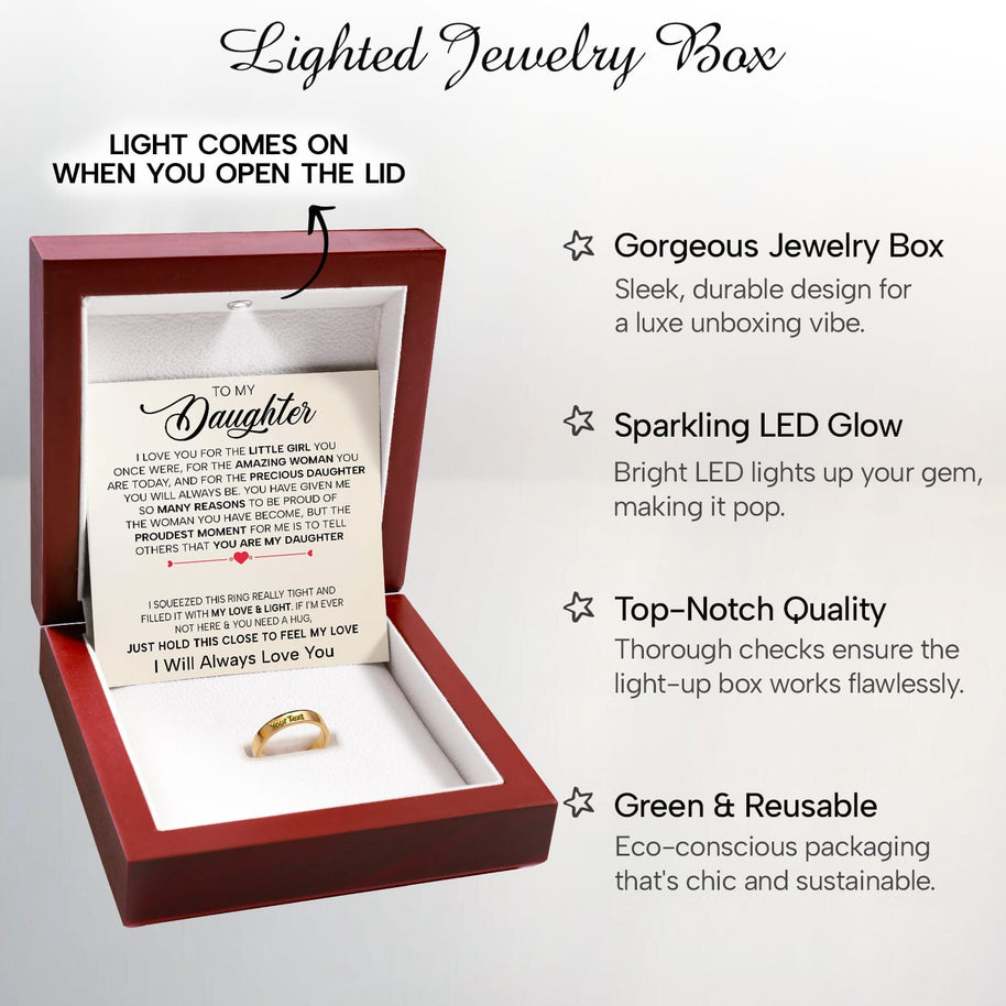 To My Daughter With Heartfelt Message - Engraved Ring For Daughter - Precious Daughter