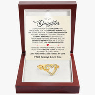 To My Daughter Ring Infinity Hearts With Heartfelt Message - Unique Jewelry For Daughter - Precious Daughter