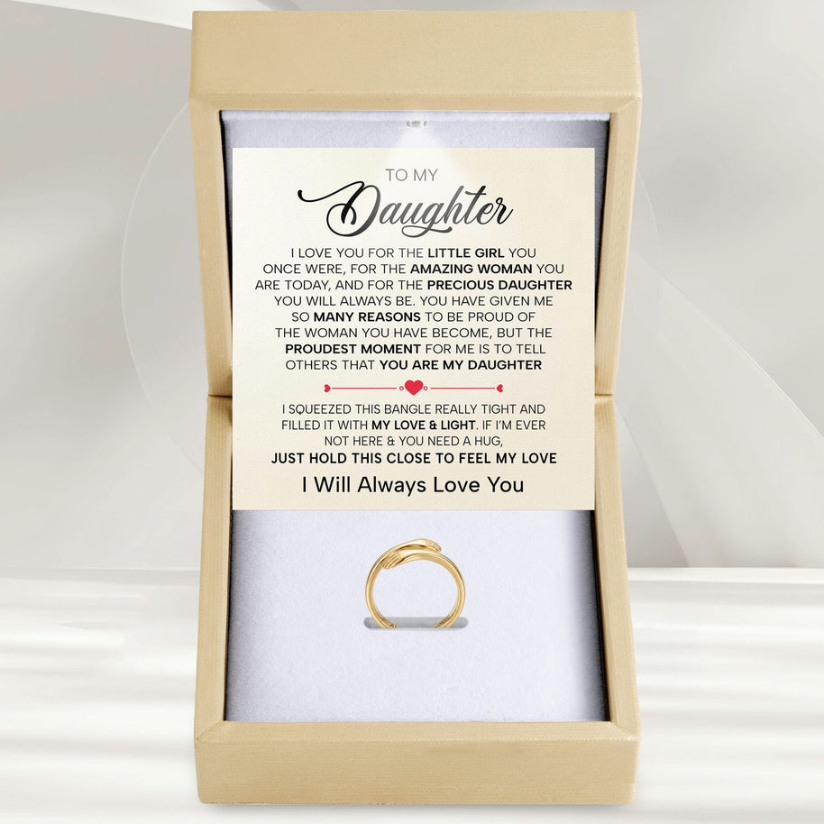 To My Daughter With Heartfelt Message - Engraved Hug Ring For Daughter -  Precious Daughter