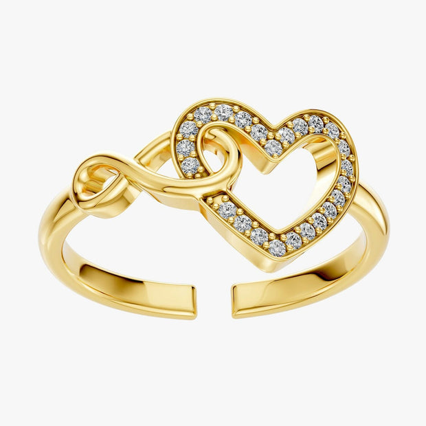 To My Daughter Ring Infinity Hearts With Heartfelt Message - Unique Jewelry For Daughter - Precious Daughter