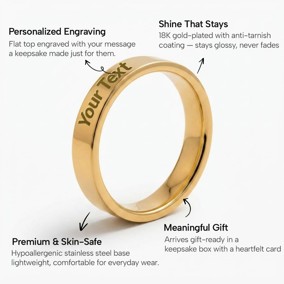 To My Daughter With Heartfelt Message - Engraved Ring For Daughter - Always In Mine