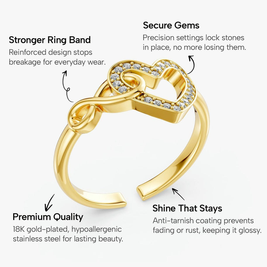 To My Daughter Ring Infinity Hearts With Heartfelt Message - Unique Jewelry For Daughter - Always In Mine Ring