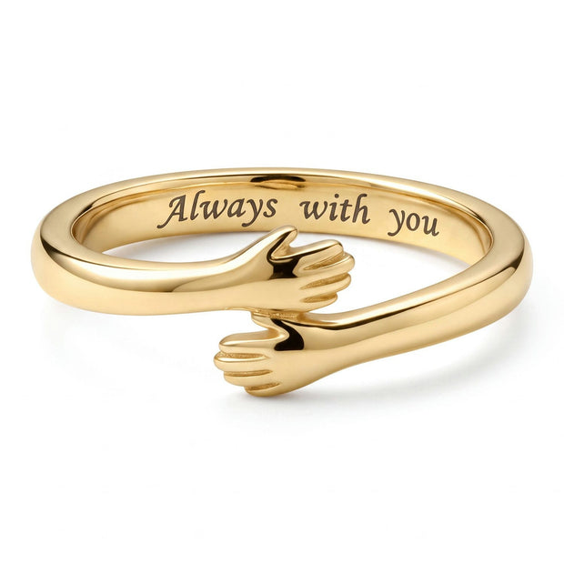 To My Daughter With Heartfelt Message - Engraved Hug Ring For Daughter -  Straighten Your Crown