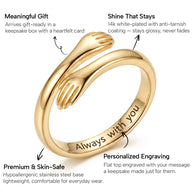 To My Daughter With Heartfelt Message - Engraved Hug Ring For Daughter -  Straighten Your Crown