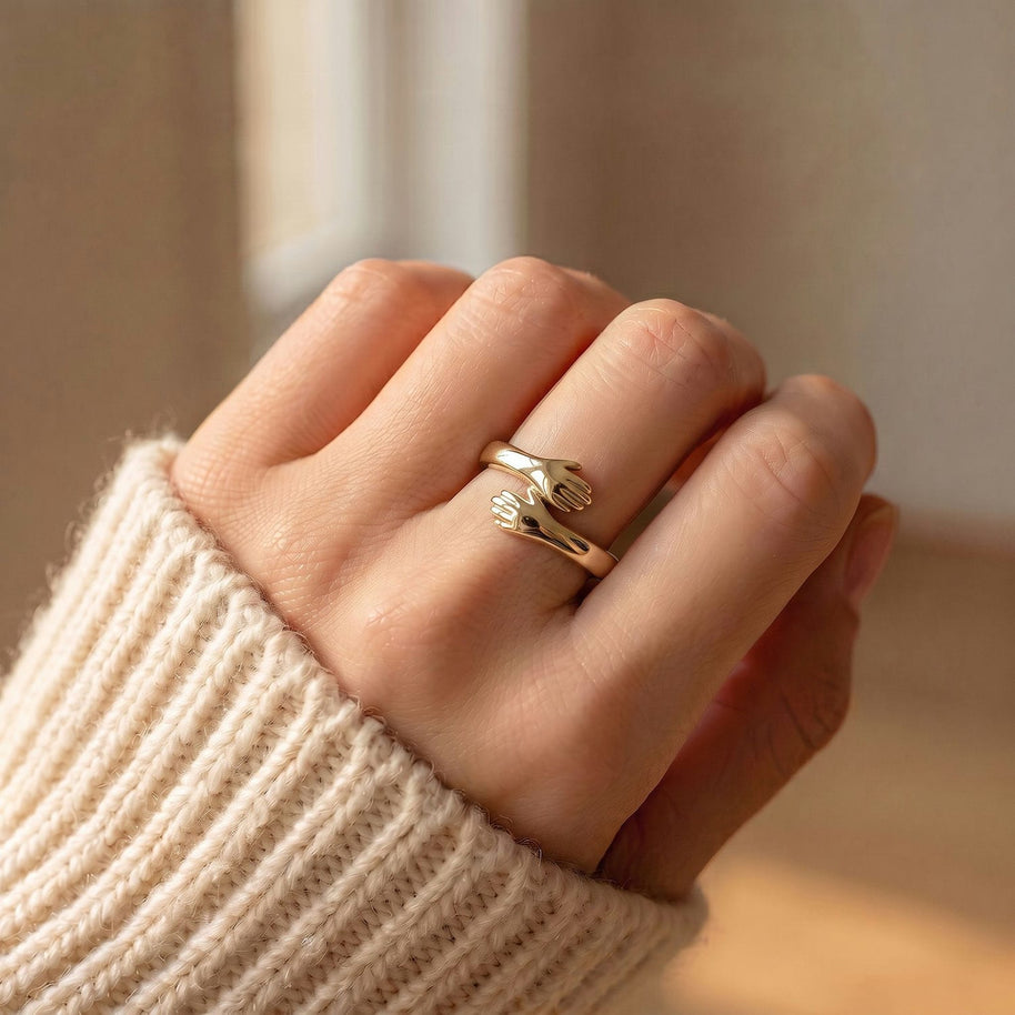 To My Daughter With Heartfelt Message - Engraved Hug Ring For Daughter -  Straighten Your Crown