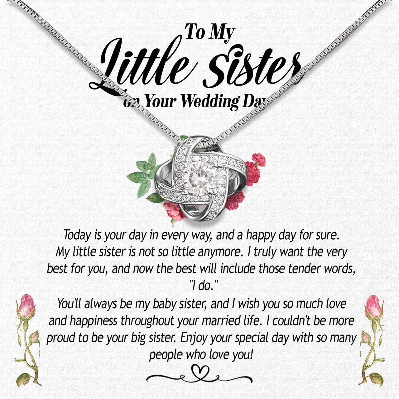 Necklace Gift For Sister On Wedding