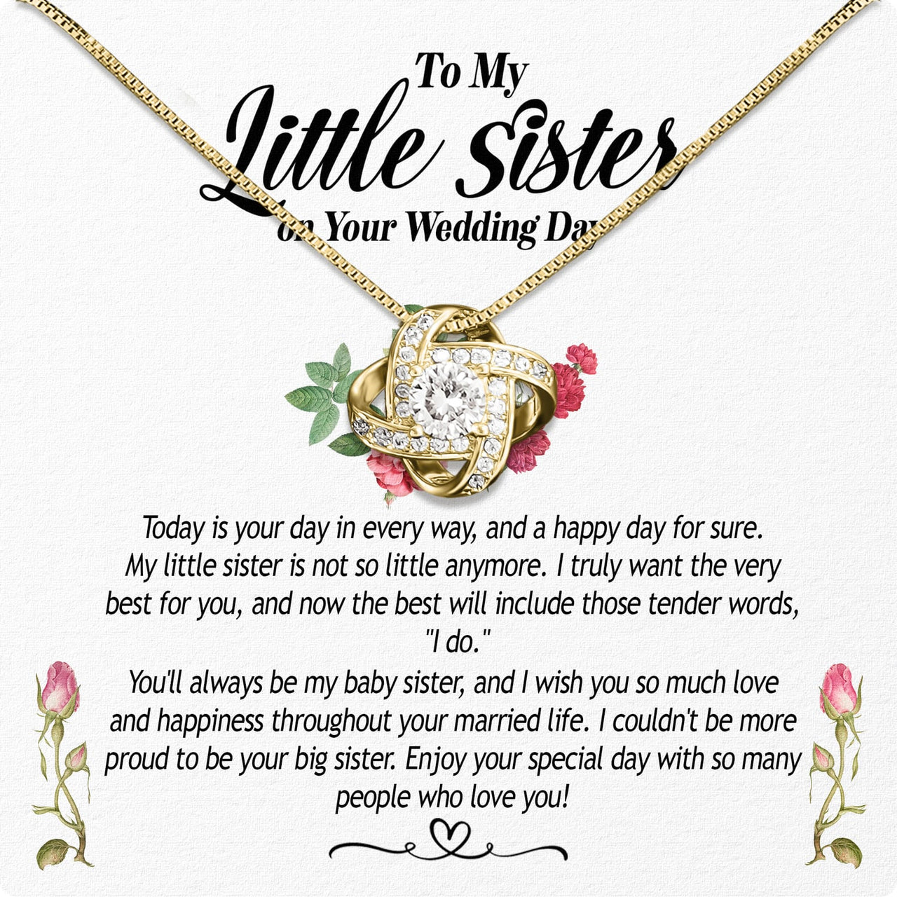 Necklace Gift For Sister On Wedding