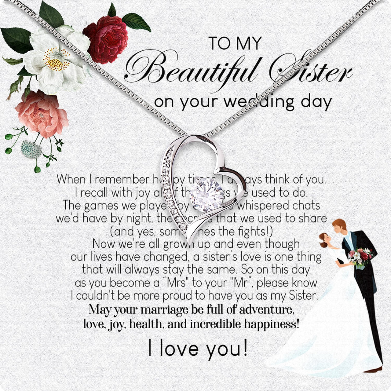 Necklace Gift For Sister On Wedding