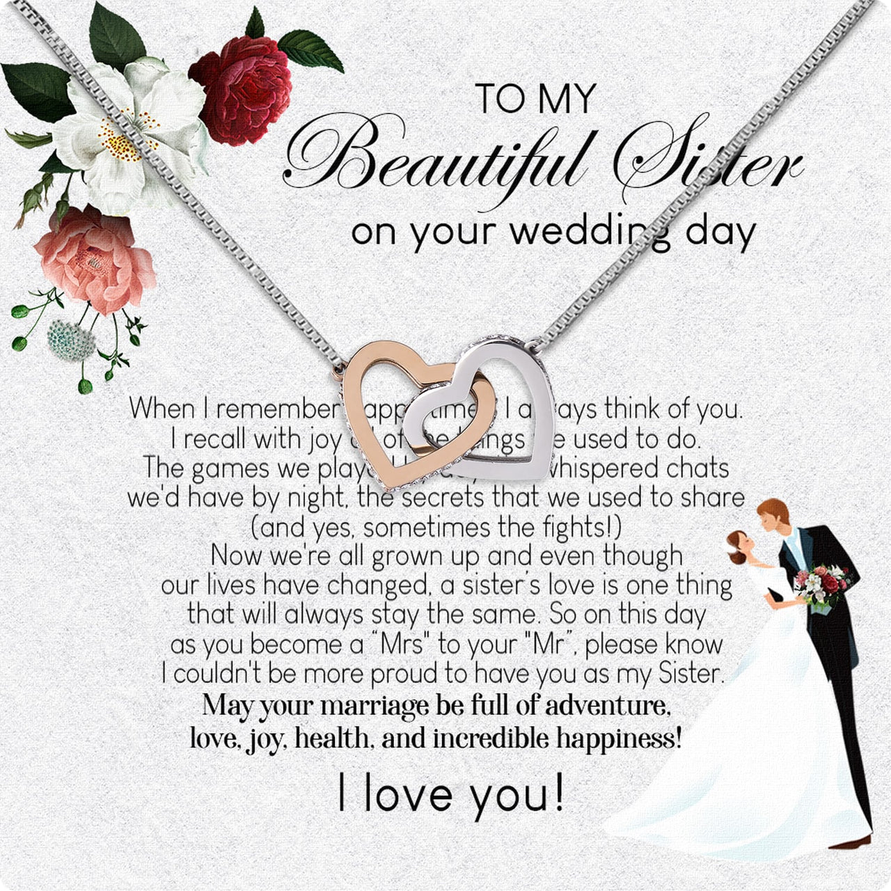 Necklace Gift For Sister On Wedding