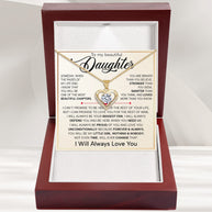 To My Daughter Heart Necklace With Heartfelt Message - Unique Jewelry For Daughter - Always Defend You
