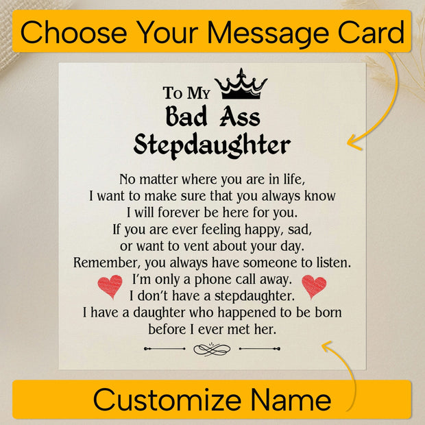 To My Bonus Daughter Bracelet With Message Card - Someone to Listen