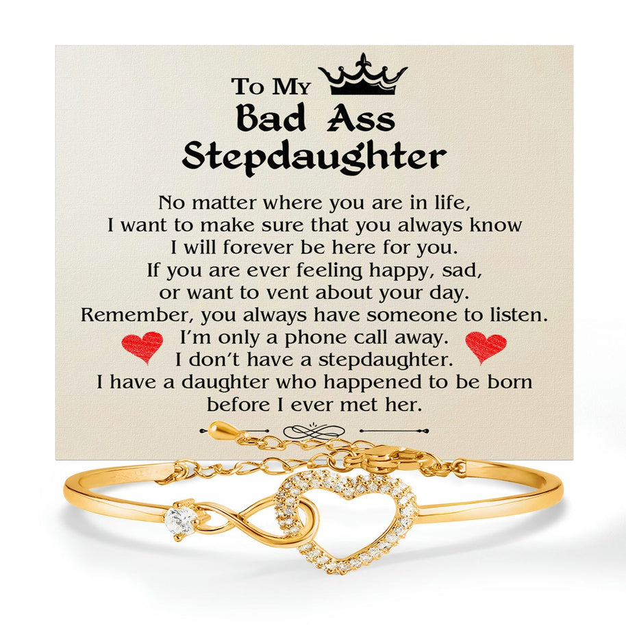 To My Bonus Daughter Bracelet With Message Card - Someone to Listen
