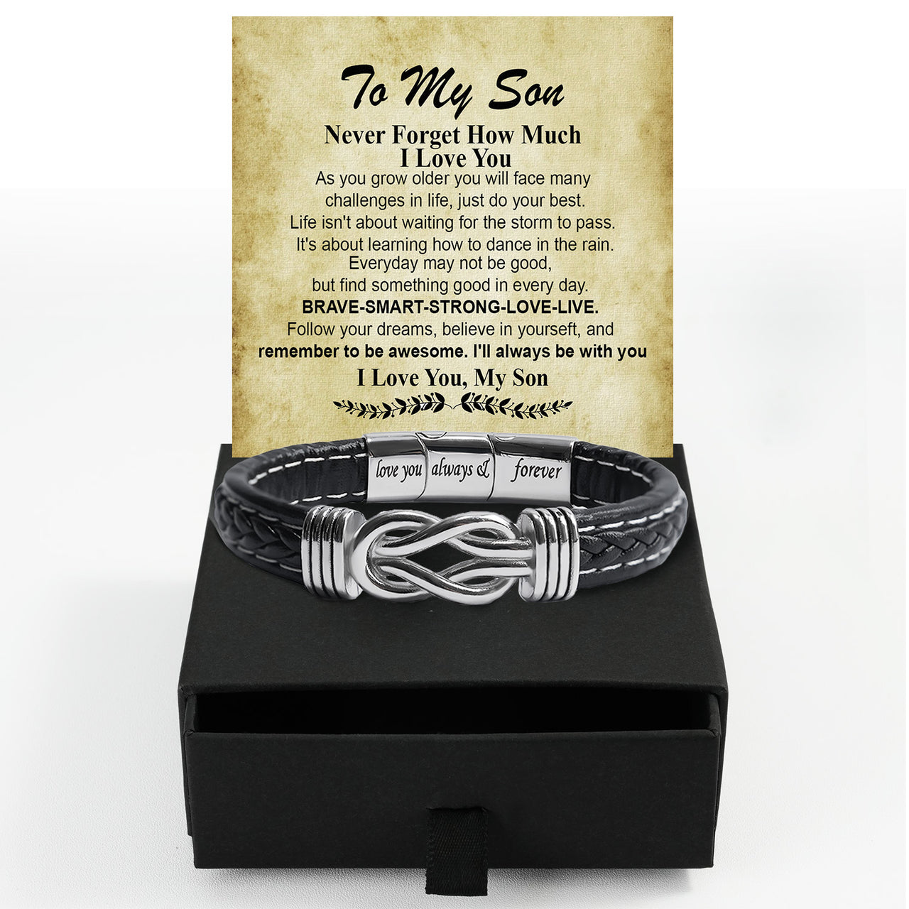 Bracelet Necklace Gifts For Son With Personalized Message Card Necklace