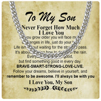 Thumbnail for Cuban Necklace Gifts For Son With Personalized Message Card Necklace