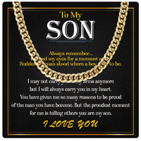 Thumbnail for Cuban Necklace Gifts For Son With Personalized Message Card Necklace