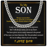 Thumbnail for Cuban Necklace Gifts For Son With Personalized Message Card Necklace